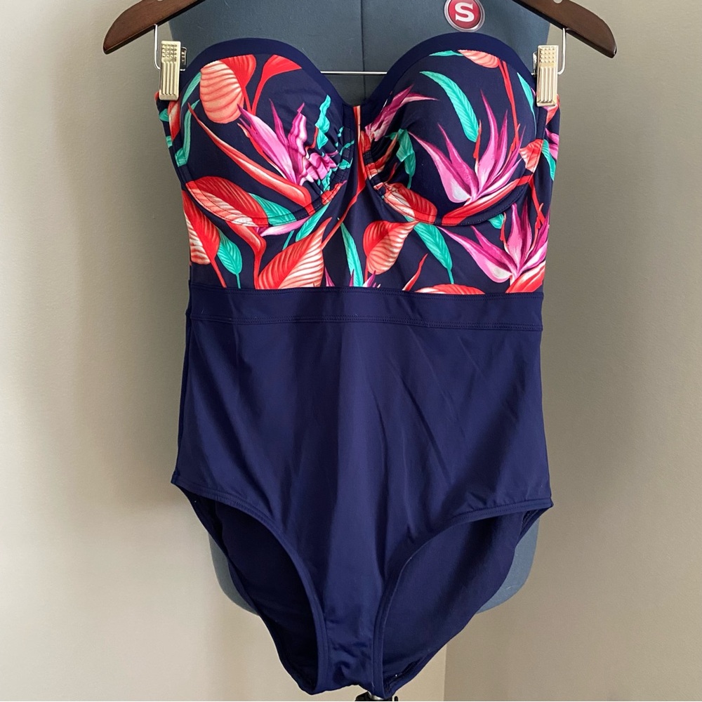 Tommy Bahama Strapless Tropical One Piece